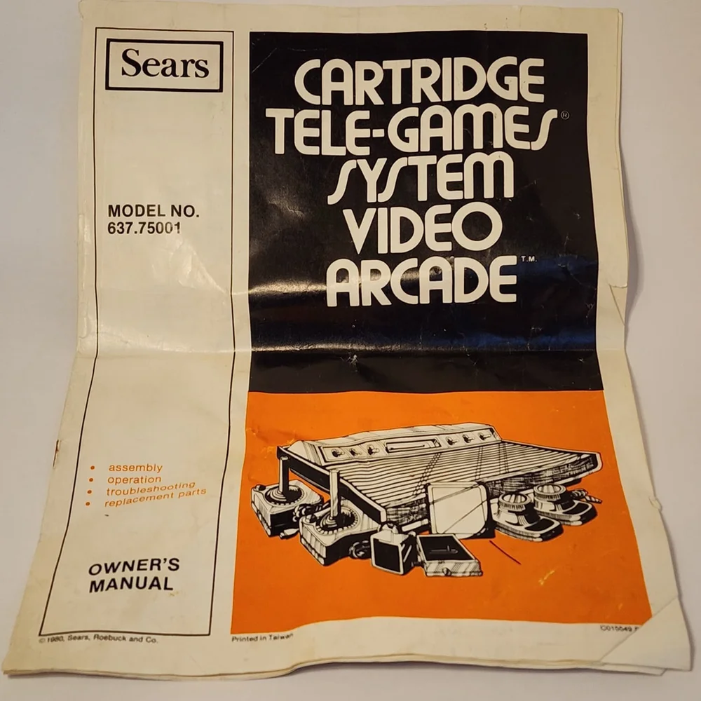 Vintage Sears Tele-Games Video Arcade Atari Console TESTED Working & Controllers